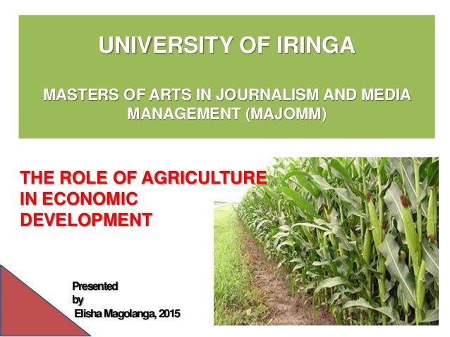 role of agriculture in economic development in india Agriculture and economic development